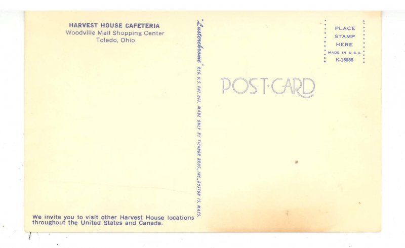 OH - Toledo. Harvest House Cafeteria, Interior