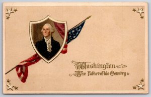 Patriotic~Washington Portrait In Shield Inset On Flag~Gold Embossed~Winsch