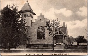 Postcard M.E. Church in St. Louis, Michigan