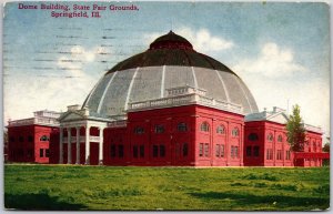 Springfield Illinois IL, 1908 Dome Building at State Fair Grounds, Postcard