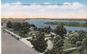 Greetings Memphis Looking Across Confederate Park Toward Post Office