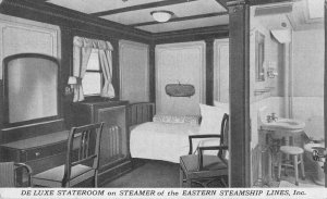 Eastern Steamship Lines Steamer De Luxe Stateroom Interior Postcard JE359378