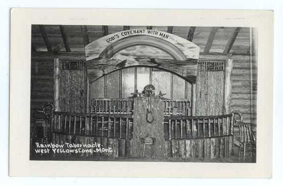 RPPC of Rainbow Tabernacle Interior, West Yellowstone, Montana, MT, EKC Real Pho