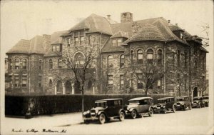 Baltimore Maryland MD Goucher College & Cars 1920s Real Photo Postcard