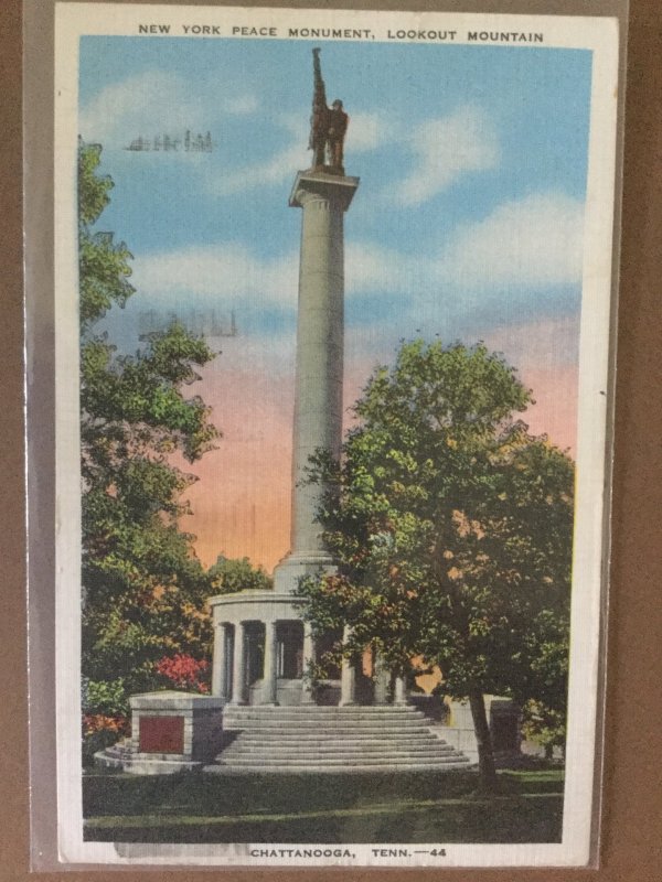 Vintage Postcard New York Peace Monument Lookout Mountain Chattanooga Tennessee