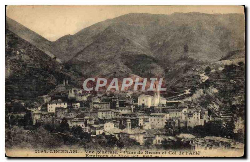 Postcard Old Luceram Vue Generale Cime de Braus and Col L & # 39Able