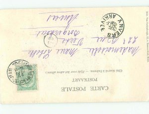 foreign 1900 Postcard TWO DOGS WALKING AROUND AC3140