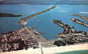 CLEARWATER BEACH, FL Florida   AERIAL VIEW~MARINA, CAUSEWAY & CITY   Postcard