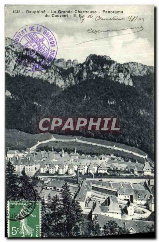 Old Postcard Dauphine La Grande Chartreuse Panorama Du Couvent