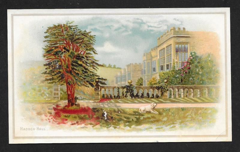 VICTORIAN TRADE CARD Ariosa Coffee Haddon Hall