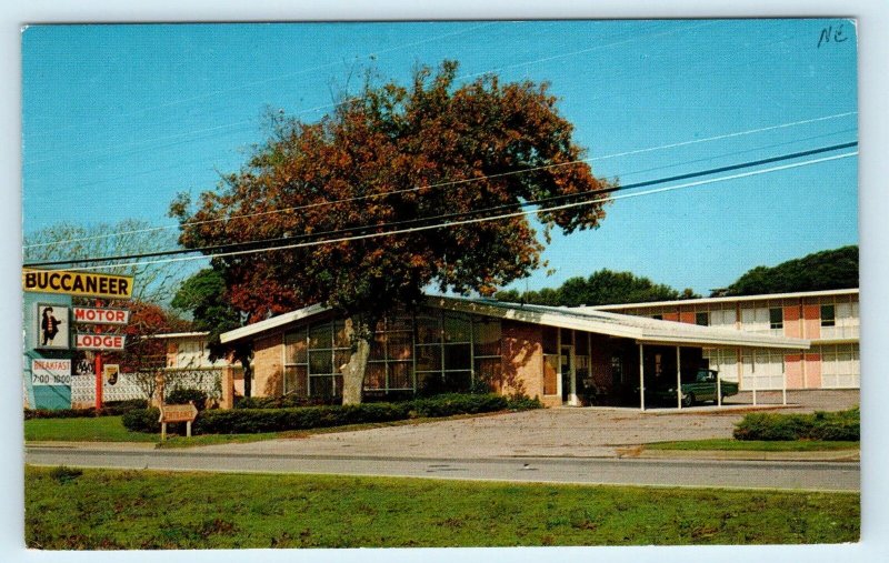 MOREHEAD CITY, NC ~ BUCCANEER MOTOR LODGE c1960s Carteret County Postcard