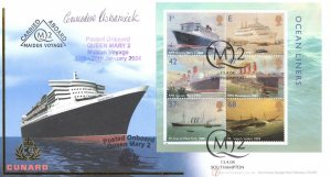 Commodore Warwick HMS Cunard Ship Posted Onboard Queen Mary 2 Hand Signed FDC