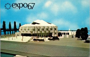 VINTAGE POSTCARD THE PAVILLION OF ISRAEL AT THE MONTREAL EXPO 1967