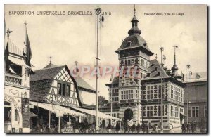 Old Postcard Brussels Expo 1910 Pavilion of the city of Liege