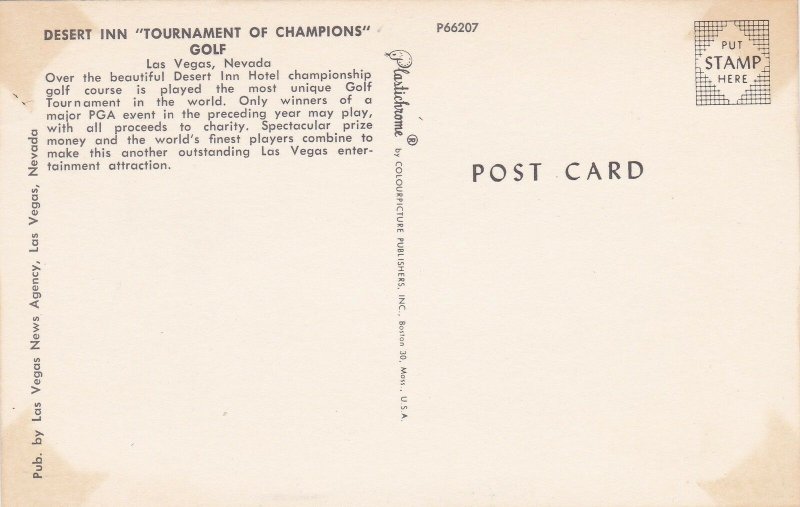 Nevada Las Vegas Desert Inn Tournament Of Champions Golf sk6496