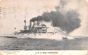 U.S.S. New Hampshire Military Battleship 1908 