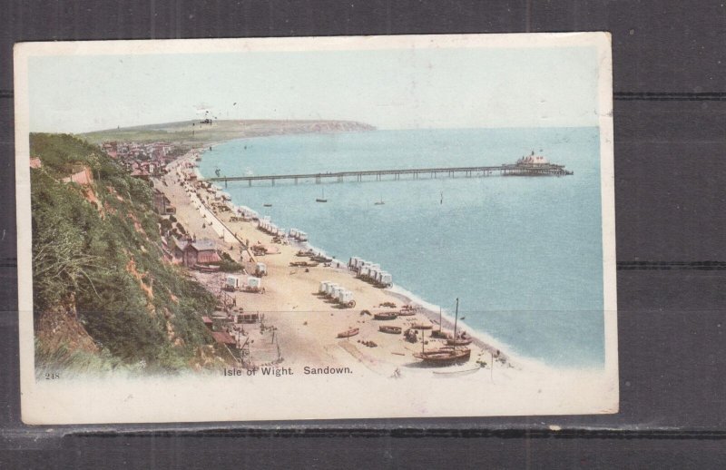 ISLE OF WIGHT, SANDOWN, 1907 ppc., used in South Australia.