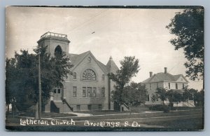 BROOKINGS SD LUTHERAN CHURCH ANTIQUE REAL PHOTO POSTCARD RPPC