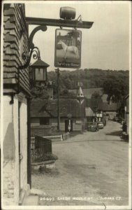 UK - Shere Middle Street - The White Horse Judges Real Photo Postcard