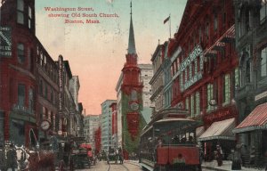 12724 Trolley Car, Washington Street, Boston Circuit RPO Cancel 1912