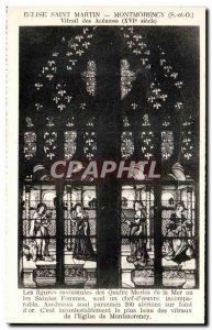 Old Postcard Church of Saint Martin Stained Glass of Montmorency Alérions