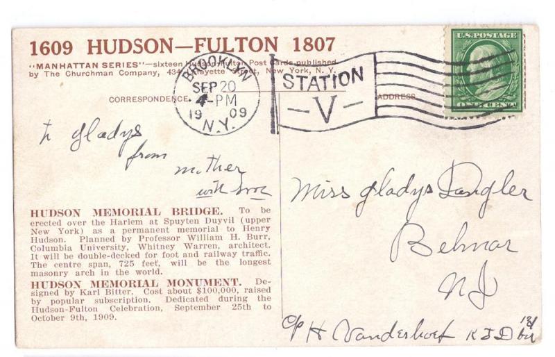 Hudson Fulton Celebration 1909 Memorial Bridge & Monument 