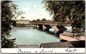 1906 Springfield Massachusetts MA The Old Toll Bridge Riverview Posted Postcard