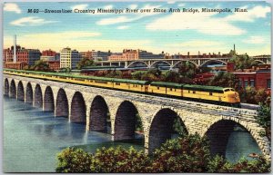 1946 Streamliner Mississippi River Bridge Minneapolis Minnesota Posted Postcard