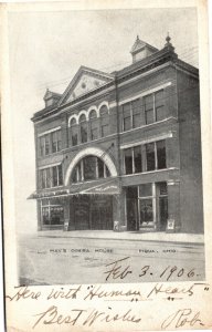 Postcard OH Miami County Piqua May's Opera House UDB 1906 B9