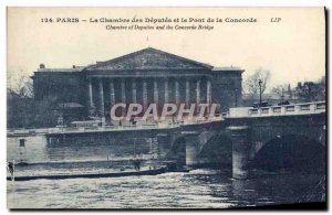 Old Postcard The Paris Chamber of Deputies and the Pont de la Concorde boat P...