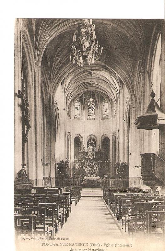 Postal 027393 : Pont-Sainte-Maxence (Oise) - Eglise. Monument historique