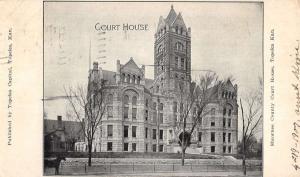 Topeka Kansas Court House Street View Antique Postcard K40873