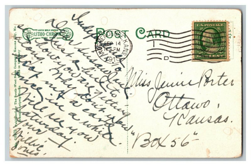 1910 Bell Dorf Opera House Independence Kans. Vintage Standard View Postcard