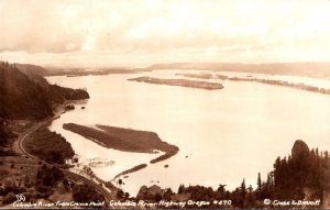 Oregon Columbia River Highway Columbia River From Crown Point Real Photo