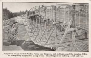 Suspension Bridge Kingston Ontario ON Ont Peerless Fence Postcard E46 