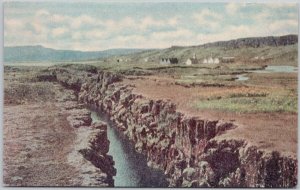 Iceland Thingvellir with Water Filled Fissures Unused Postcard C11