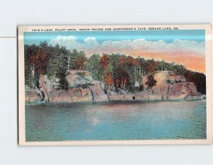 Postcard Frye's Leap Pulpit Rock Sebago Lake Maine USA