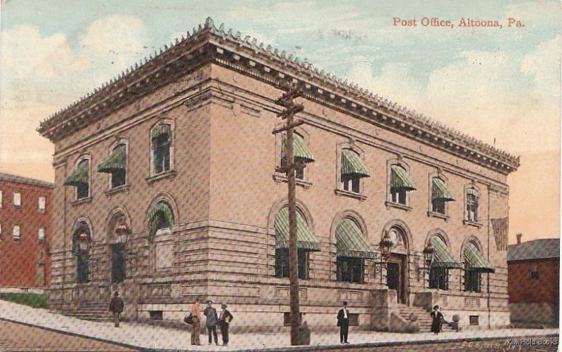 Postcard Post Office Altoona PA 1910