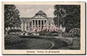 Old Postcard Wiesbaden Kurhaus mit Blumengarten