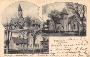 Fremont Nebraska Church Multiview Antique Postcard K83225