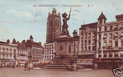 CPA Dunkerque Place Jean-Bart, statue, tour (p83425)