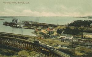 Shipping Piers ~ Sydney NS CB Nova Scotia Harbour Sea Ocean Vintage Postcard