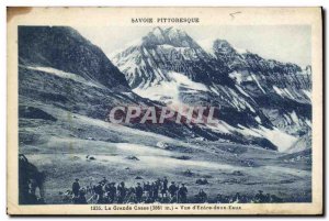 Old Postcard Militaria Alpine hunters Savoie La Grande Casse View d & # 39Ent...