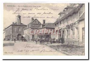 Formerie Old Postcard Square walking in wheat and daughter & # 39hotel (riders)