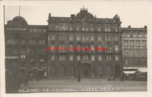 Finland, Helsinki, RPPC, Fennia Hotel, Entrance View