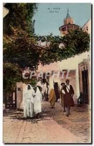 Old Postcard Tunisia Tunis A street