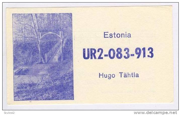 QSL Card, Hugo Tahtla, ESTONIA, Viljandi 1970-80s