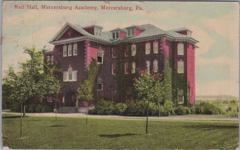 Postcard Keil Hall Mercersburg Academy Mercersburg PA