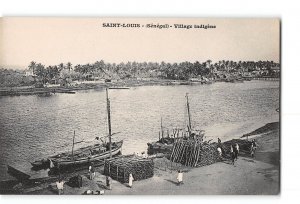 Saint Louis Senegal Postcard 1901-1907 Village Indigene Native Village View