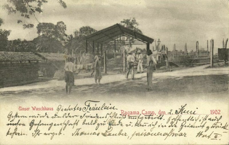 ceylon, Ragama POW Camp BOER WAR Laundry Room 1902 Sent by Prisoner 2802 Lauber 